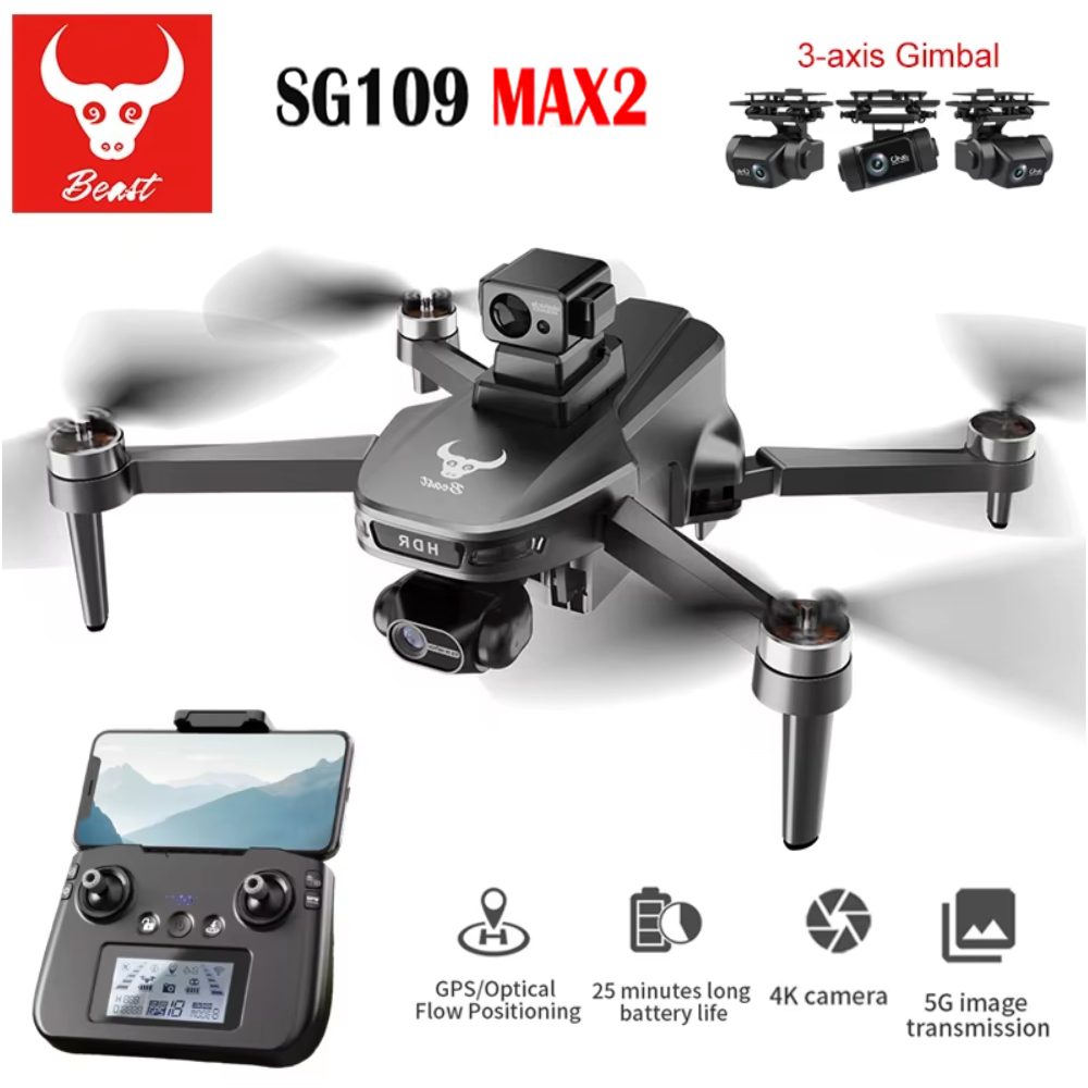 Drone Gimbal Brushless - Drone avec caméra FPV 8K professionnel,